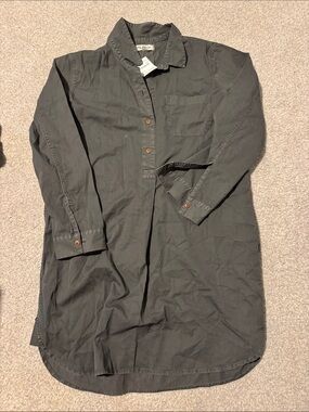 Madewell Olive Green Button-Front Shirt Dress